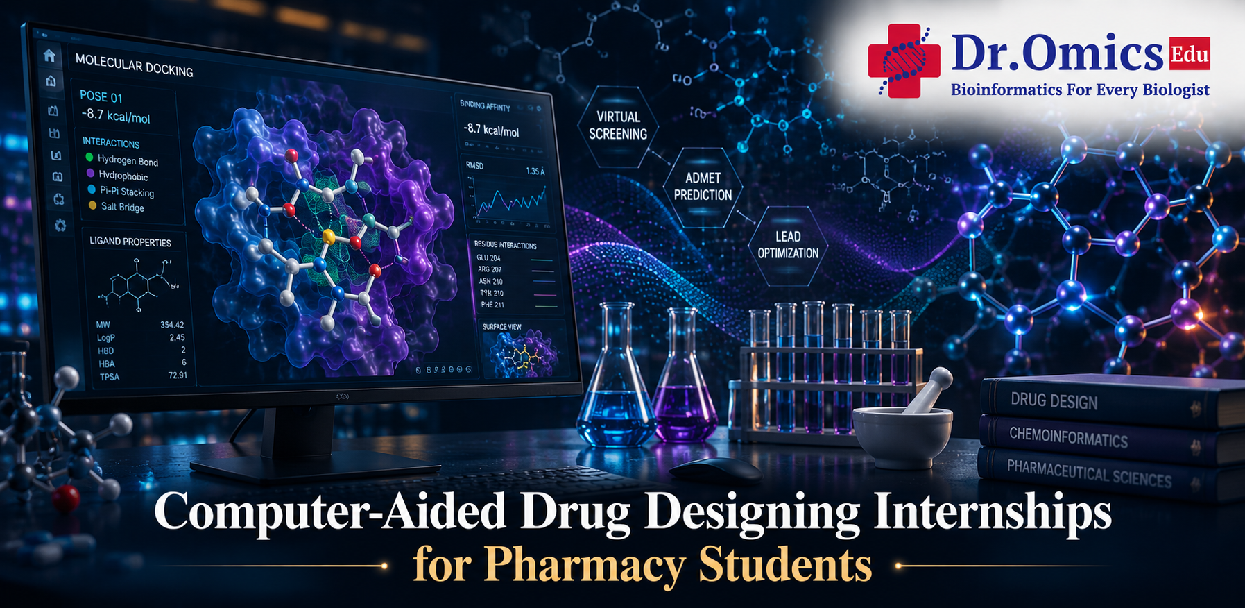 Computer-Aided Drug Designing Internships for Pharmacy Students