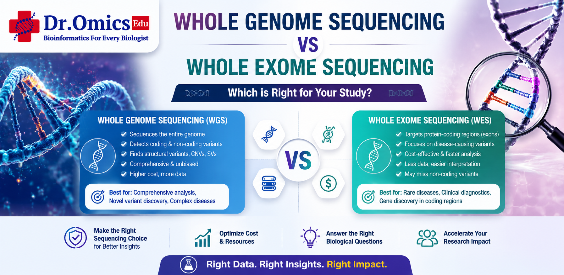Whole Genome Sequencing (WGS) vs Whole Exome Sequencing (WES): Which Is Right for Your Study?